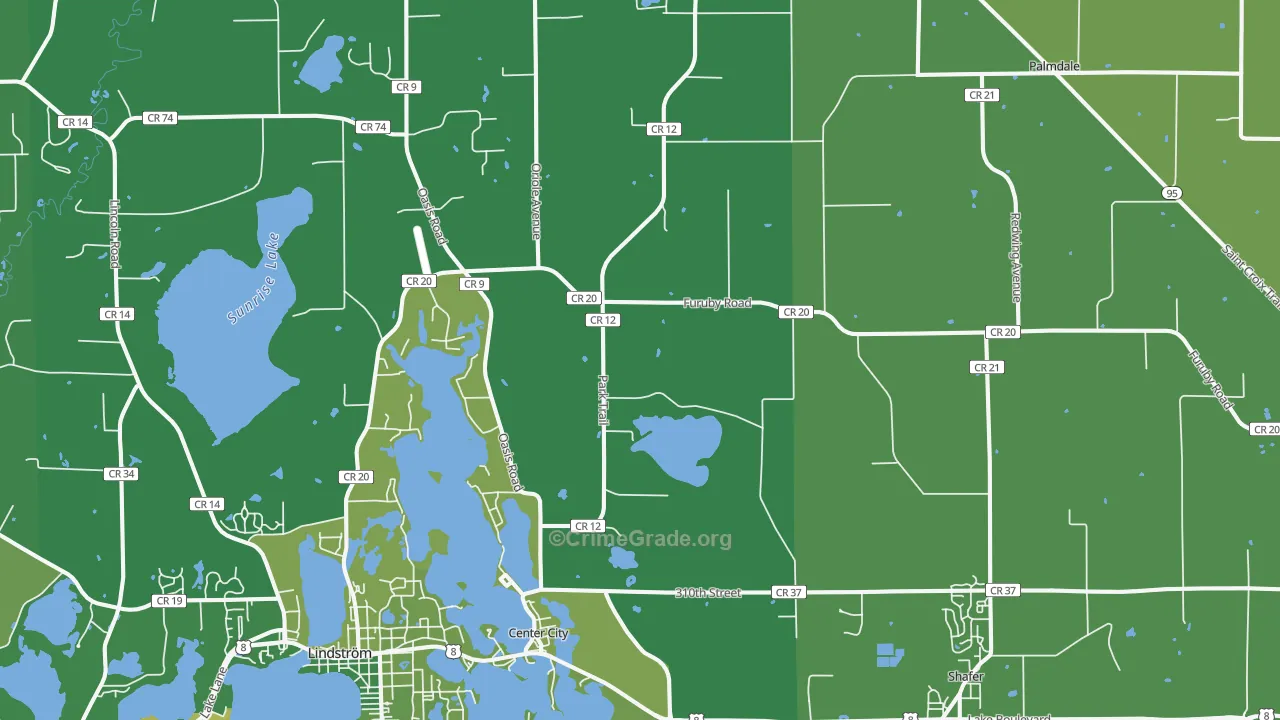 55012, MN Map of Drug-Related Crime Rates