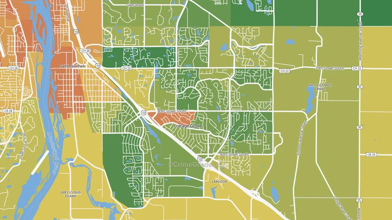 55016, MN Map of Drug-Related Crime Rates