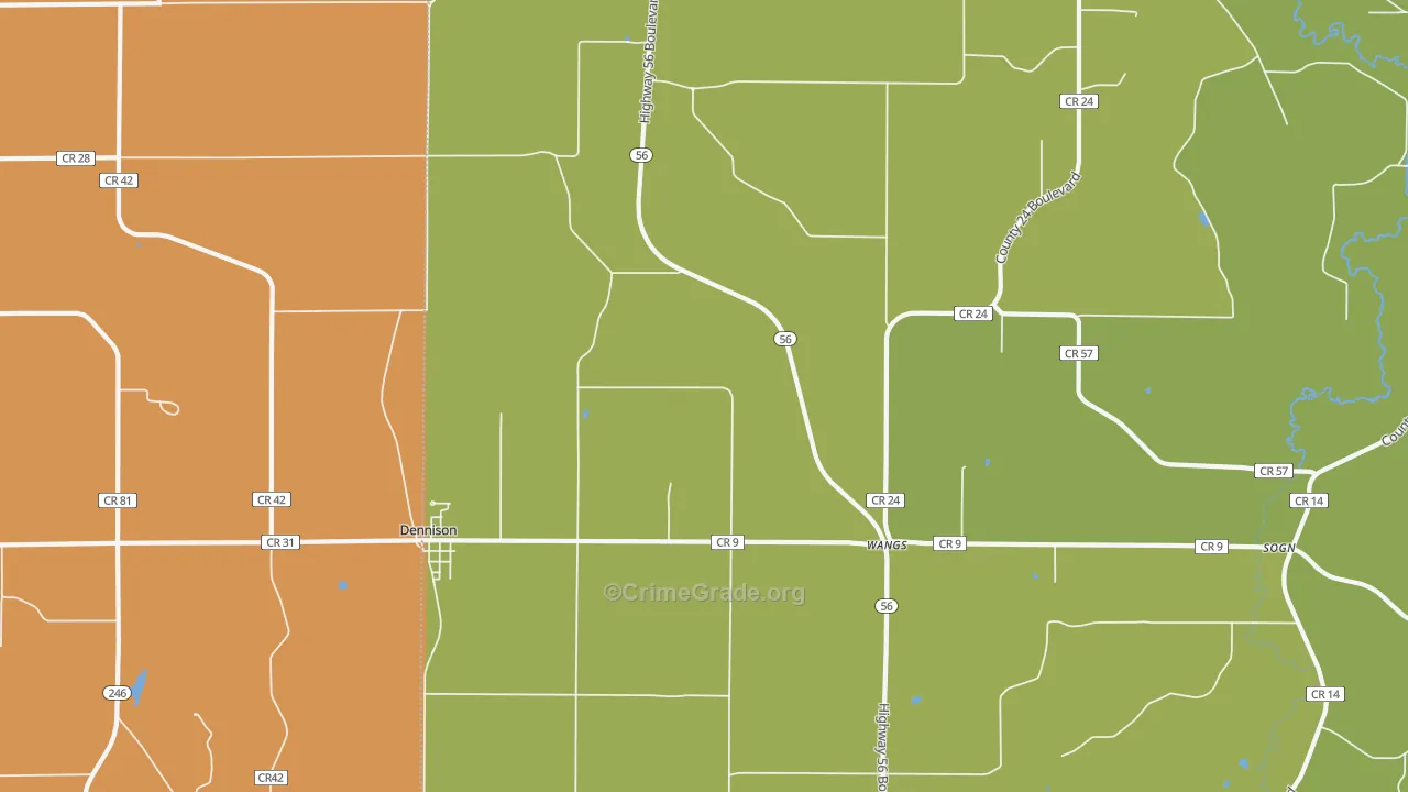 55018, MN Map of Drug-Related Crime Rates