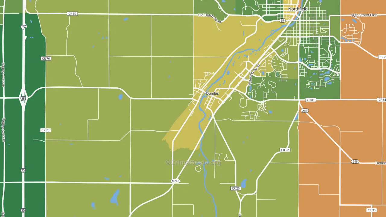 55019, MN Map of Drug-Related Crime Rates