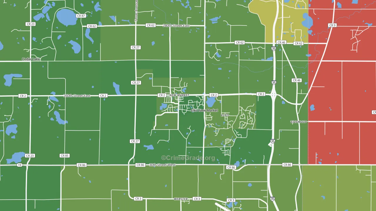 55020, MN Map of Drug-Related Crime Rates