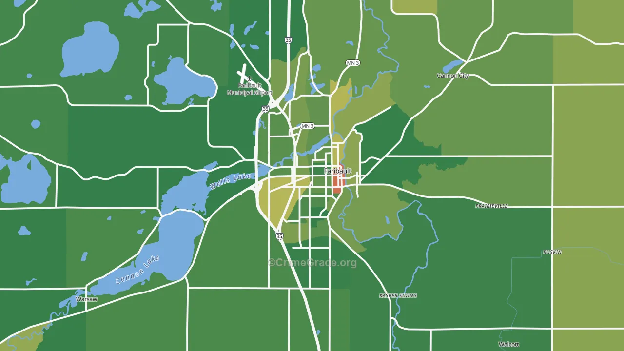 55021, MN Map of Drug-Related Crime Rates