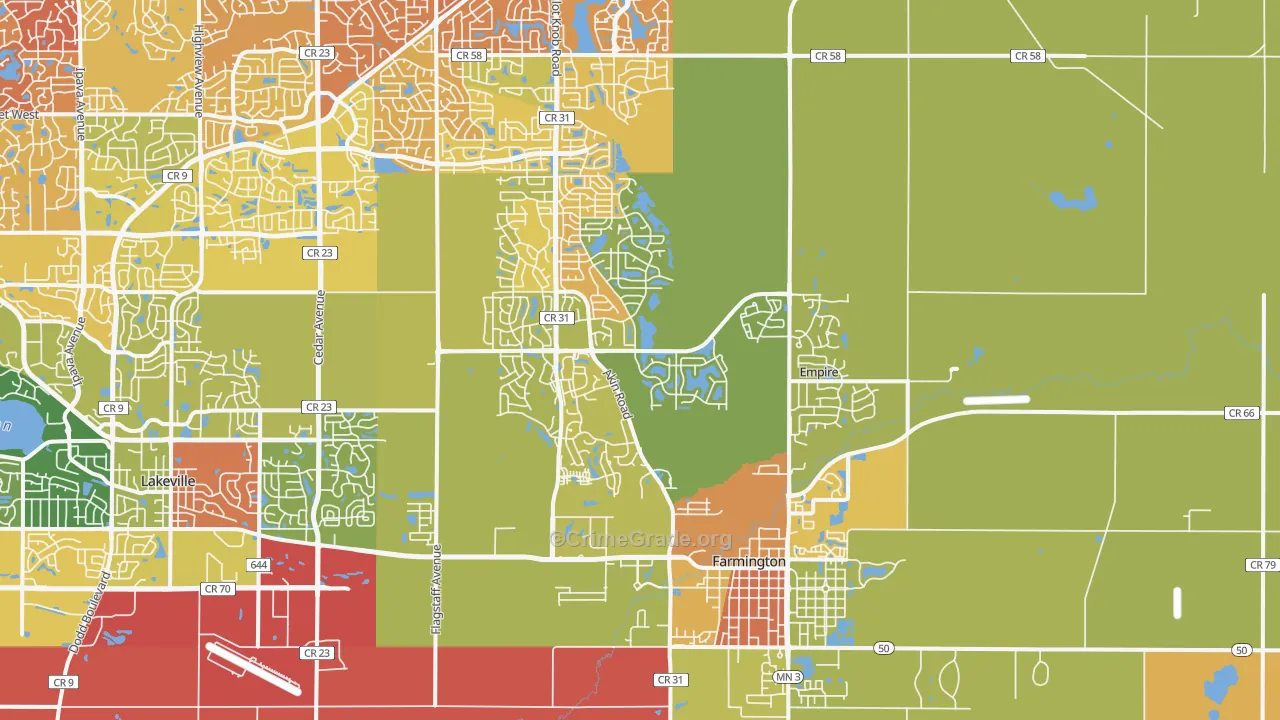 55024, MN Map of Drug-Related Crime Rates