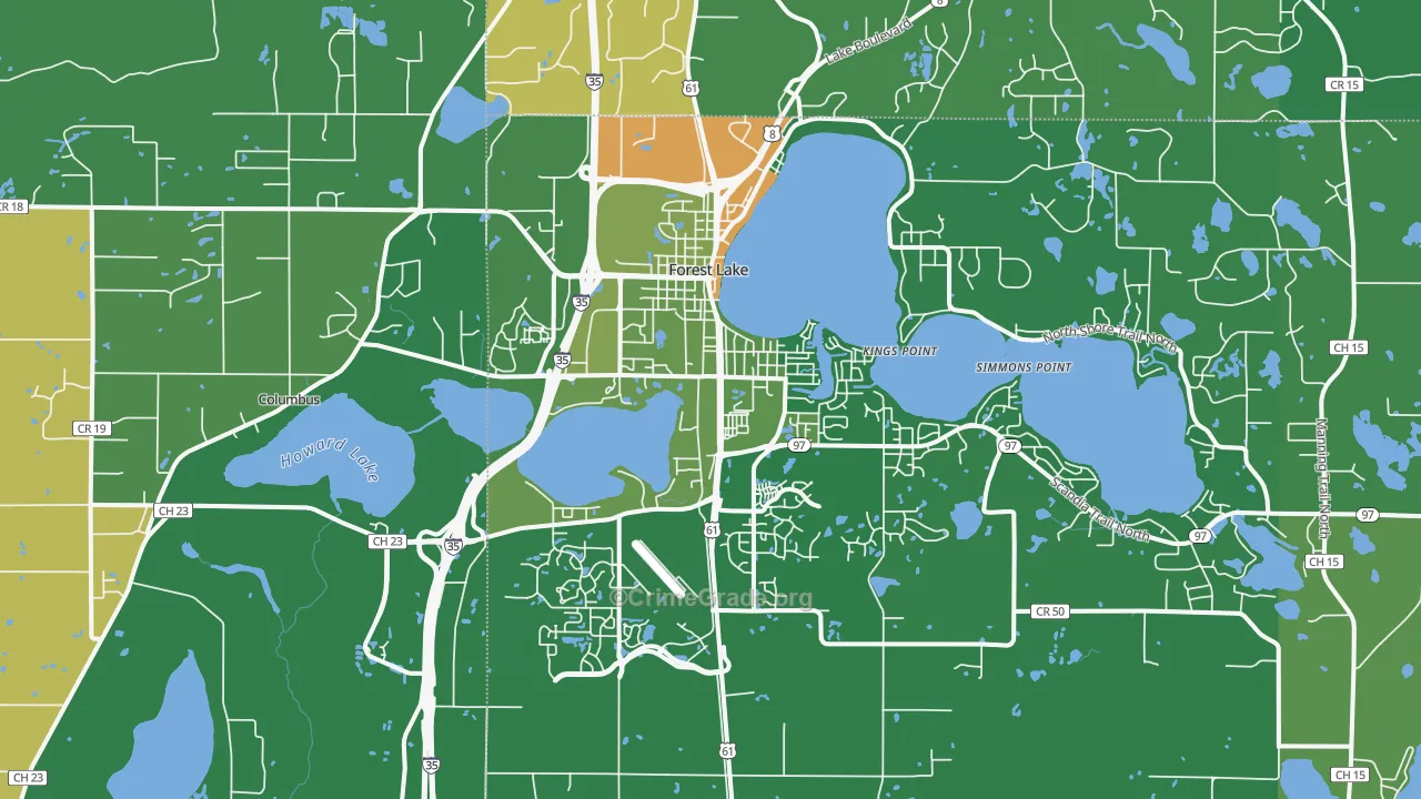 55025, MN Map of Drug-Related Crime Rates