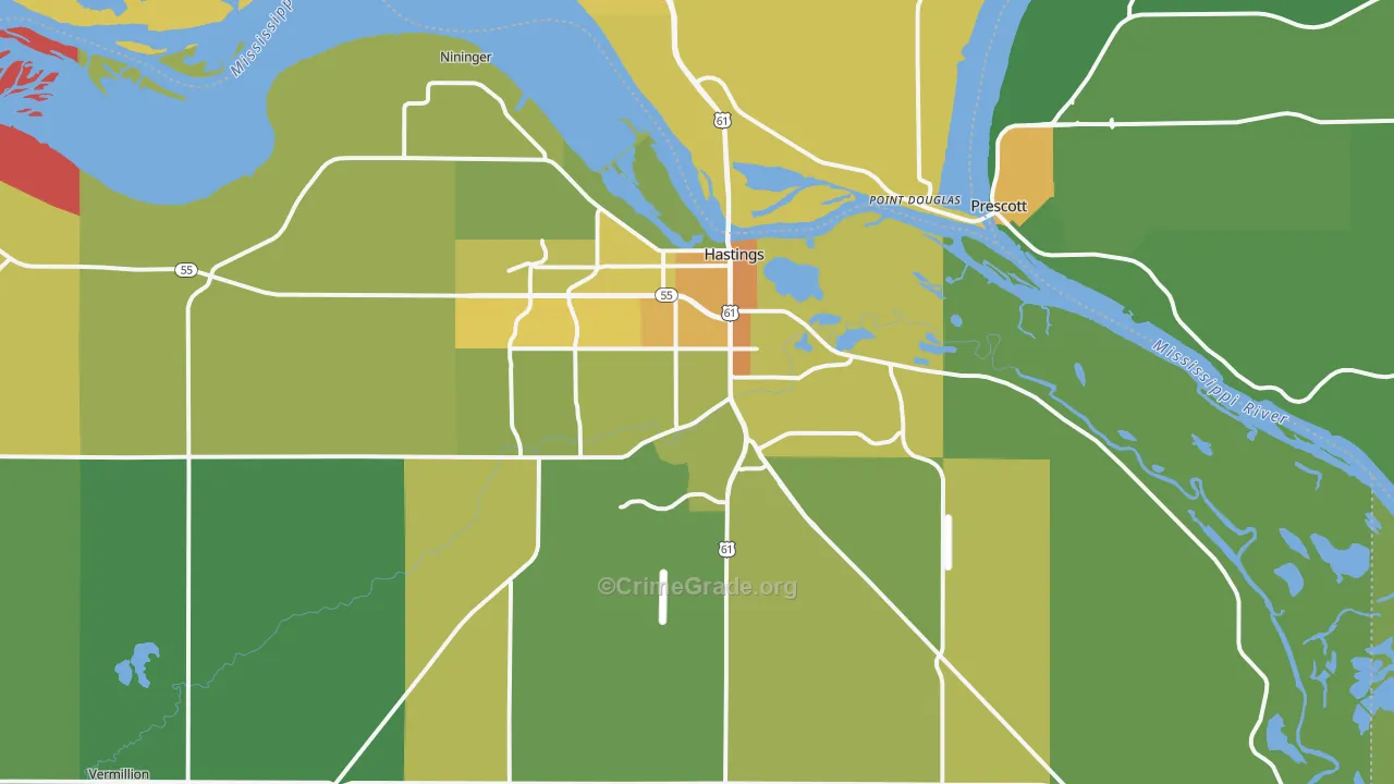 55033, MN Map of Drug-Related Crime Rates