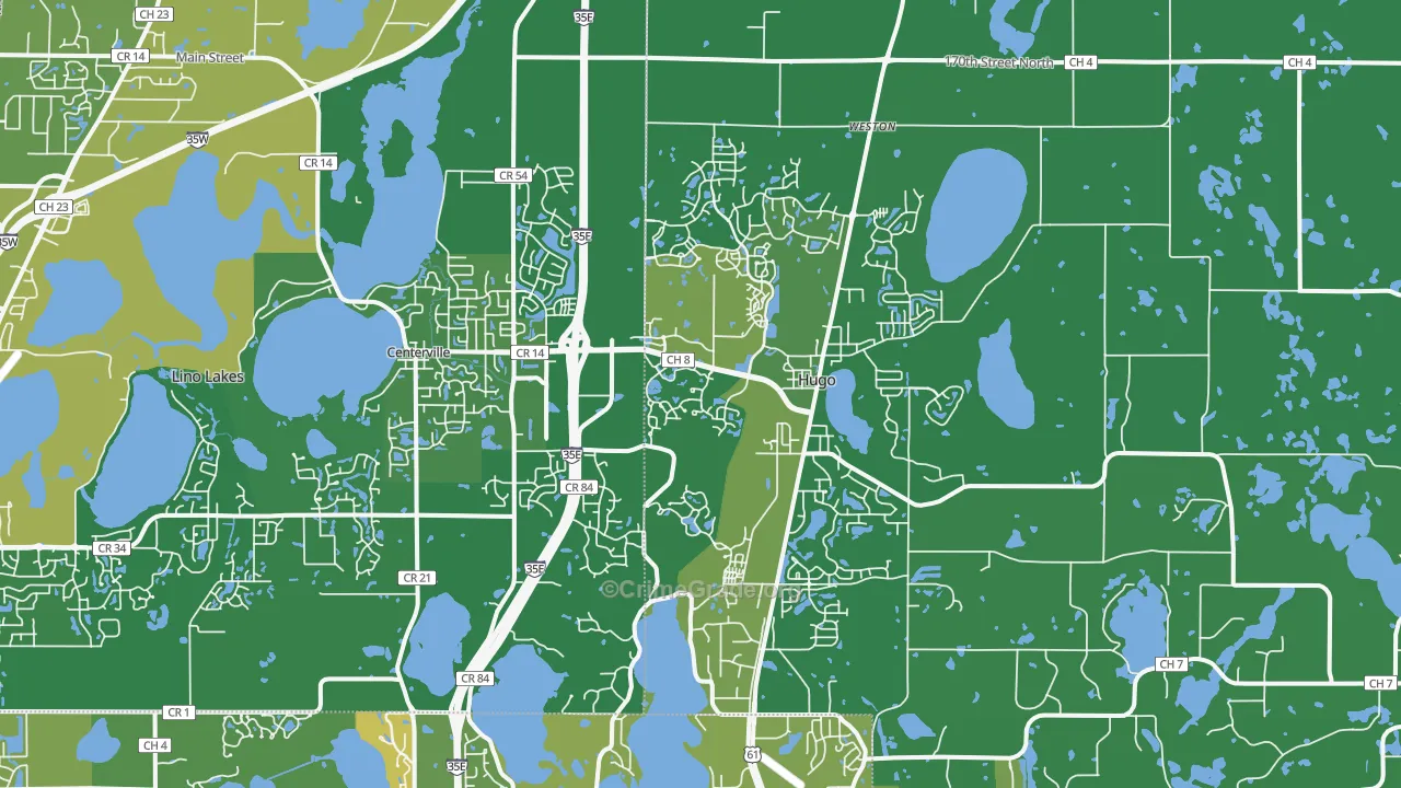 55038, MN Map of Drug-Related Crime Rates