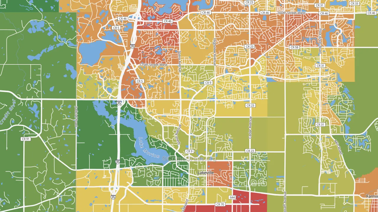 55044, MN Map of Drug-Related Crime Rates