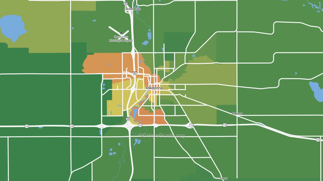 55060, MN Map of Drug-Related Crime Rates