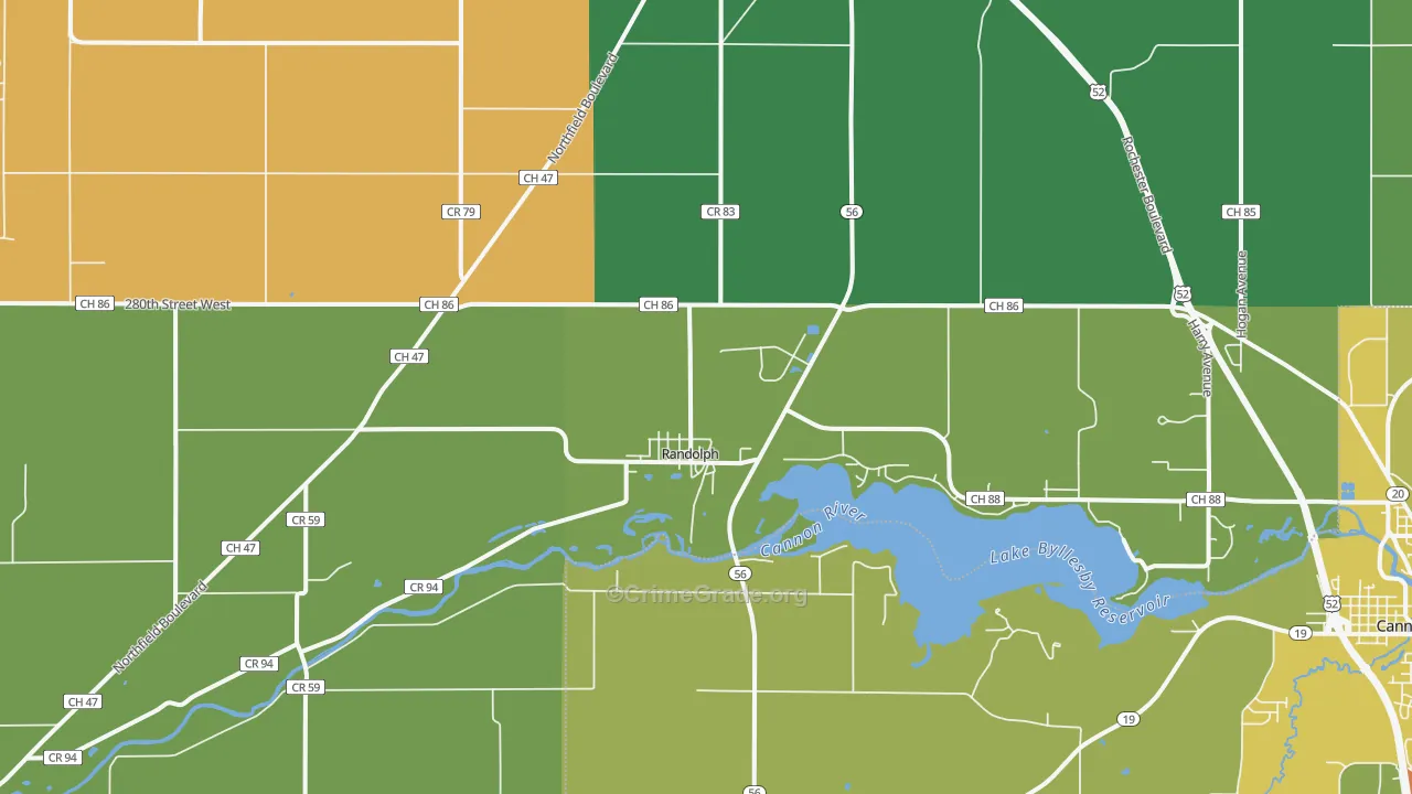 55065, MN Map of Drug-Related Crime Rates