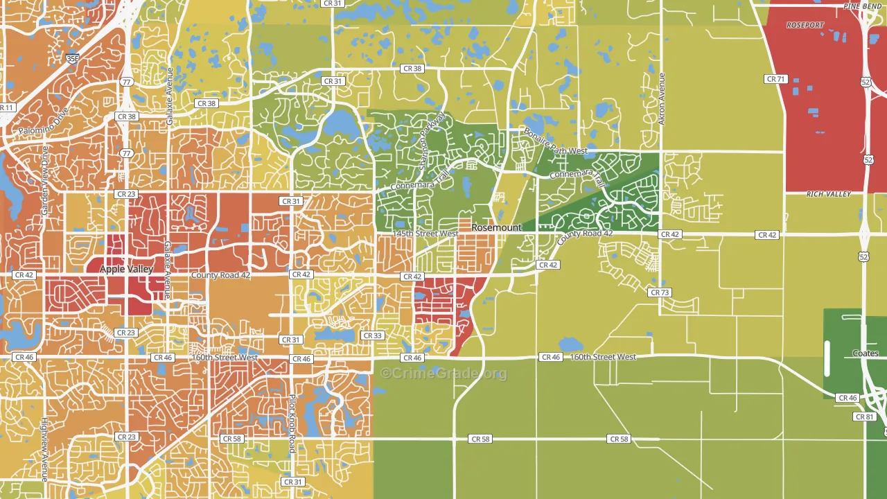 55068, MN Map of Drug-Related Crime Rates