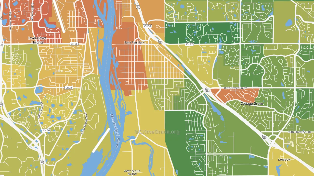 55071, MN Map of Drug-Related Crime Rates