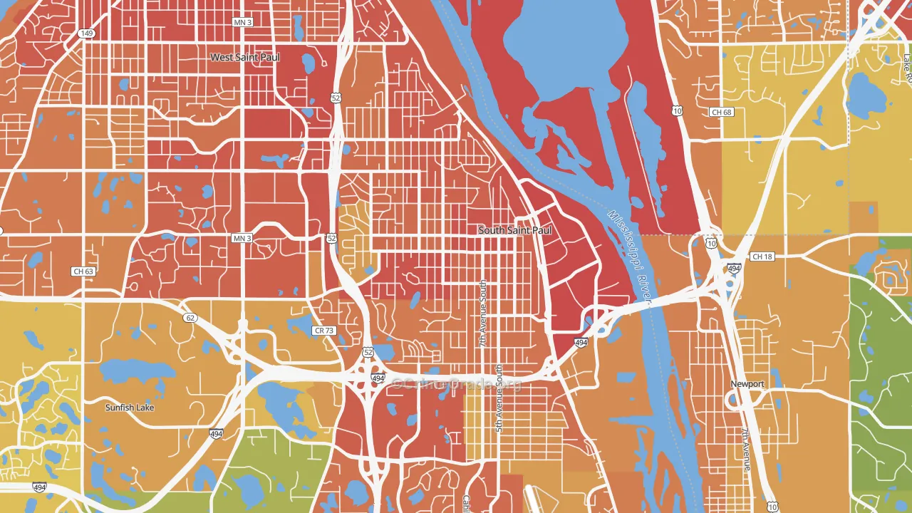 55075, MN Map of Drug-Related Crime Rates