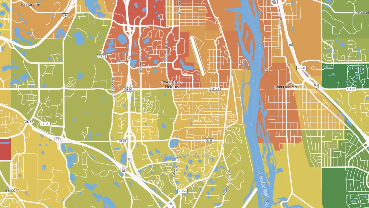 55076, MN Map of Drug-Related Crime Rates