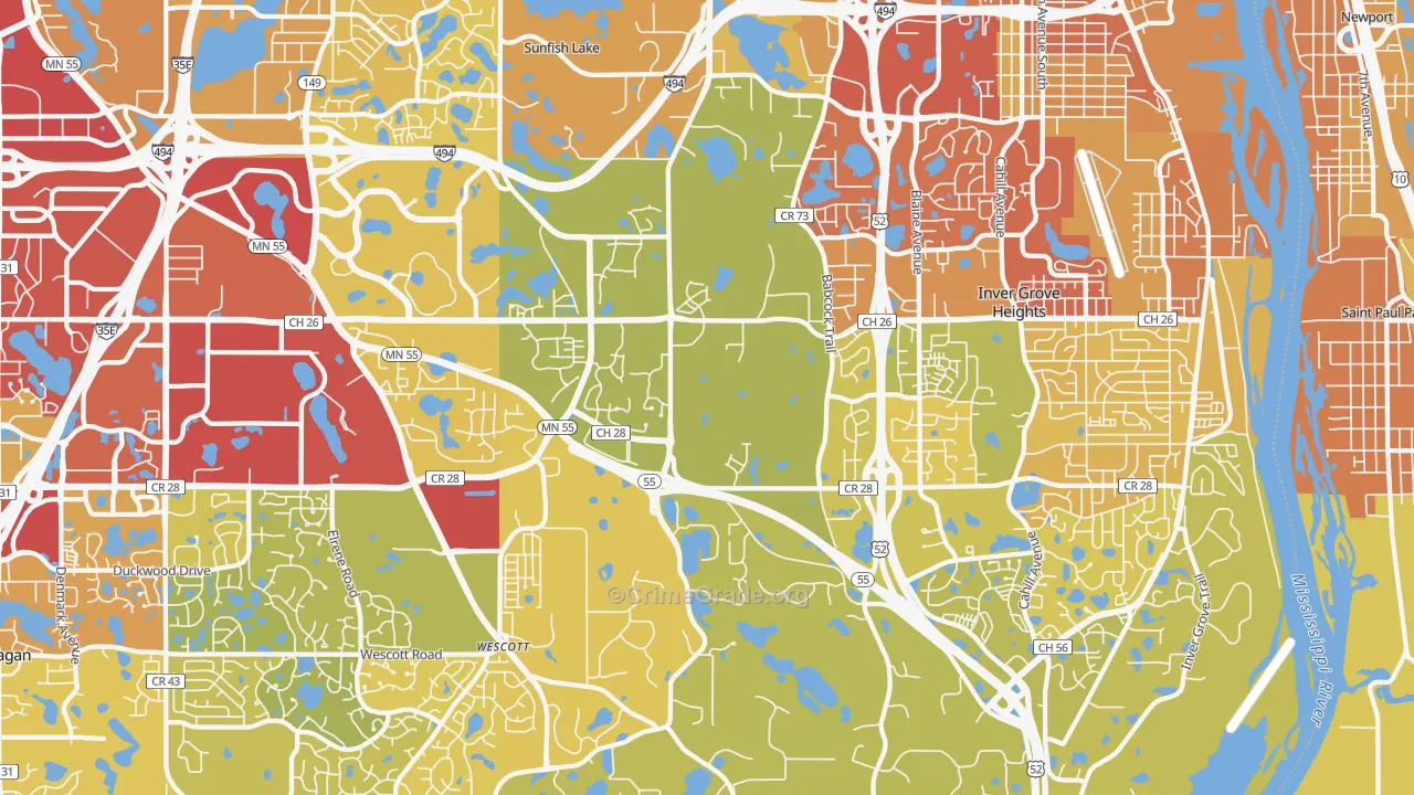 55077, MN Map of Drug-Related Crime Rates
