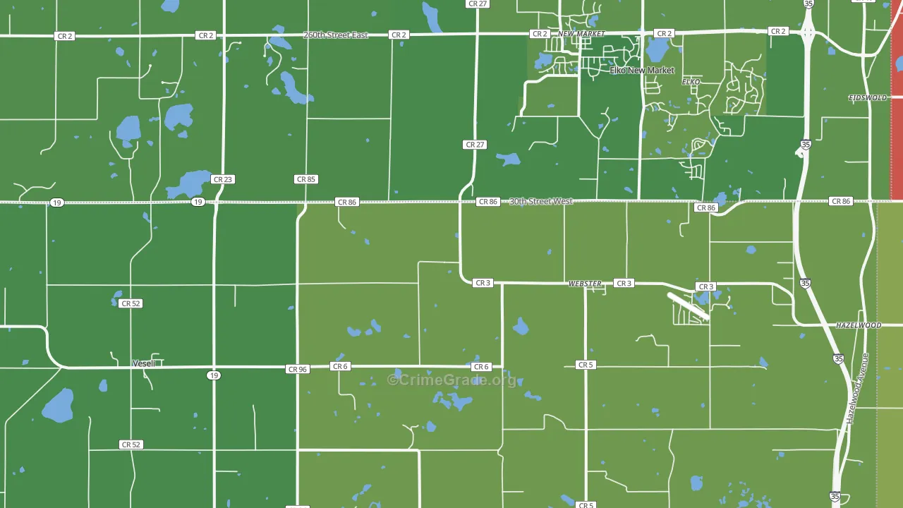 55088, MN Map of Drug-Related Crime Rates