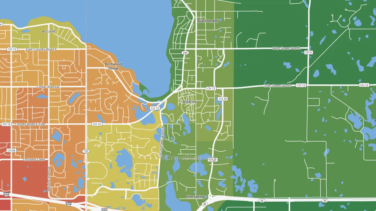 55090, MN Map of Drug-Related Crime Rates