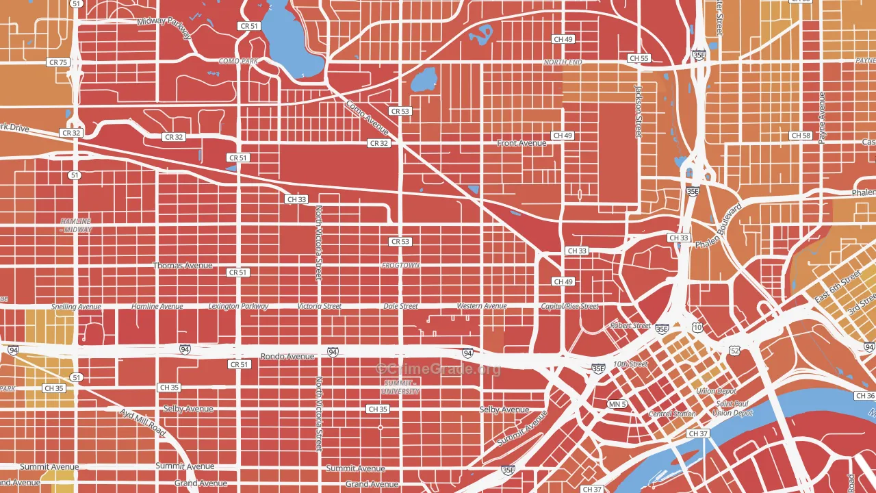 55103, MN Map of Drug-Related Crime Rates