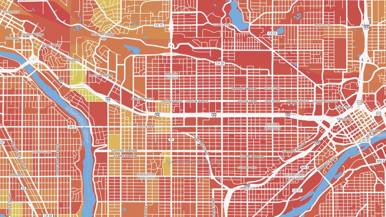 55104, MN Map of Drug-Related Crime Rates