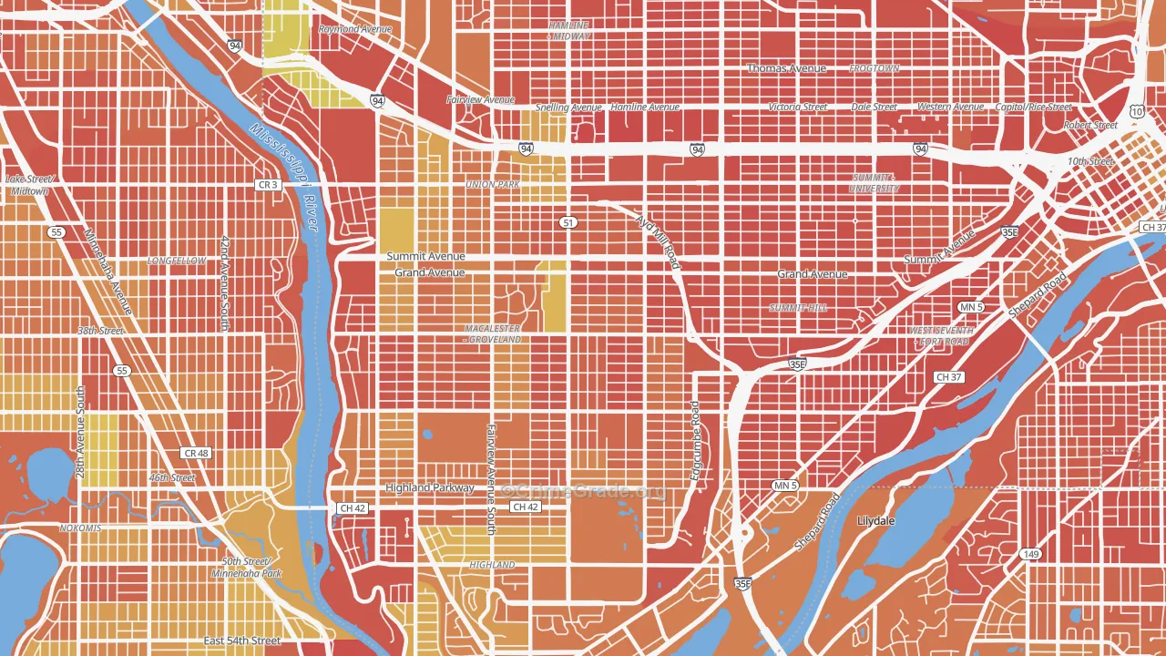 55105, MN Map of Drug-Related Crime Rates
