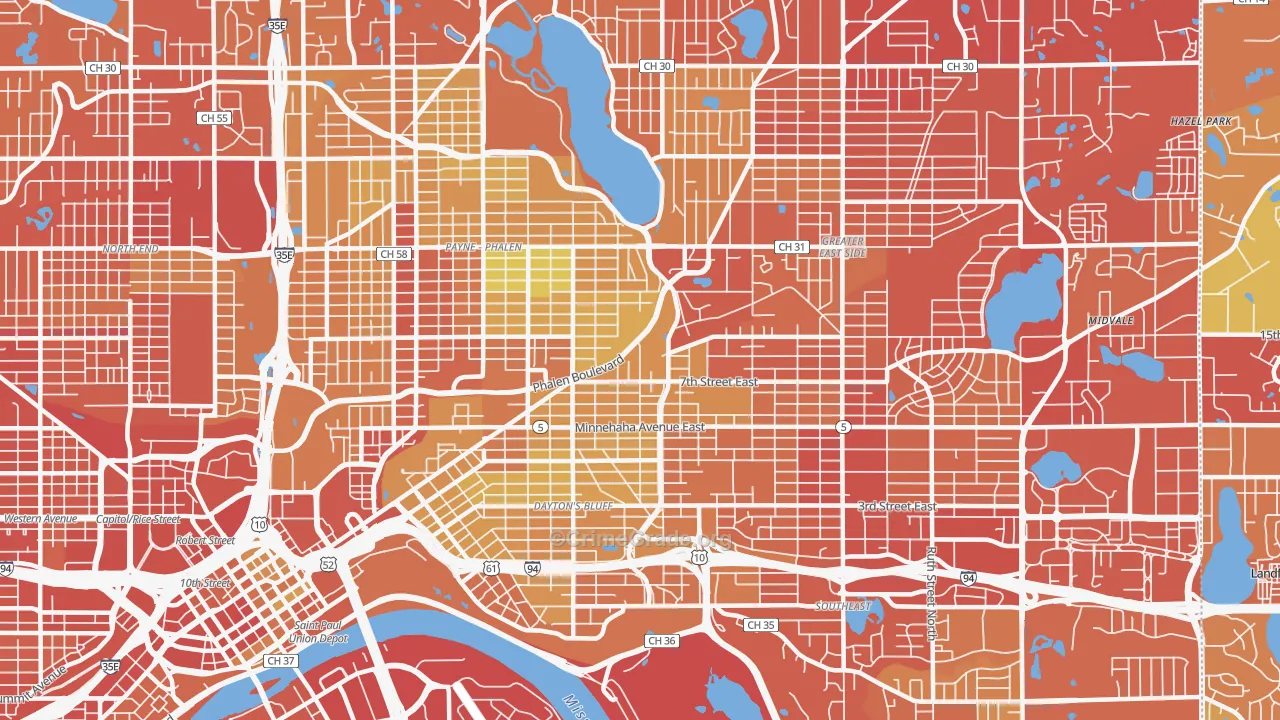 55106, MN Map of Drug-Related Crime Rates