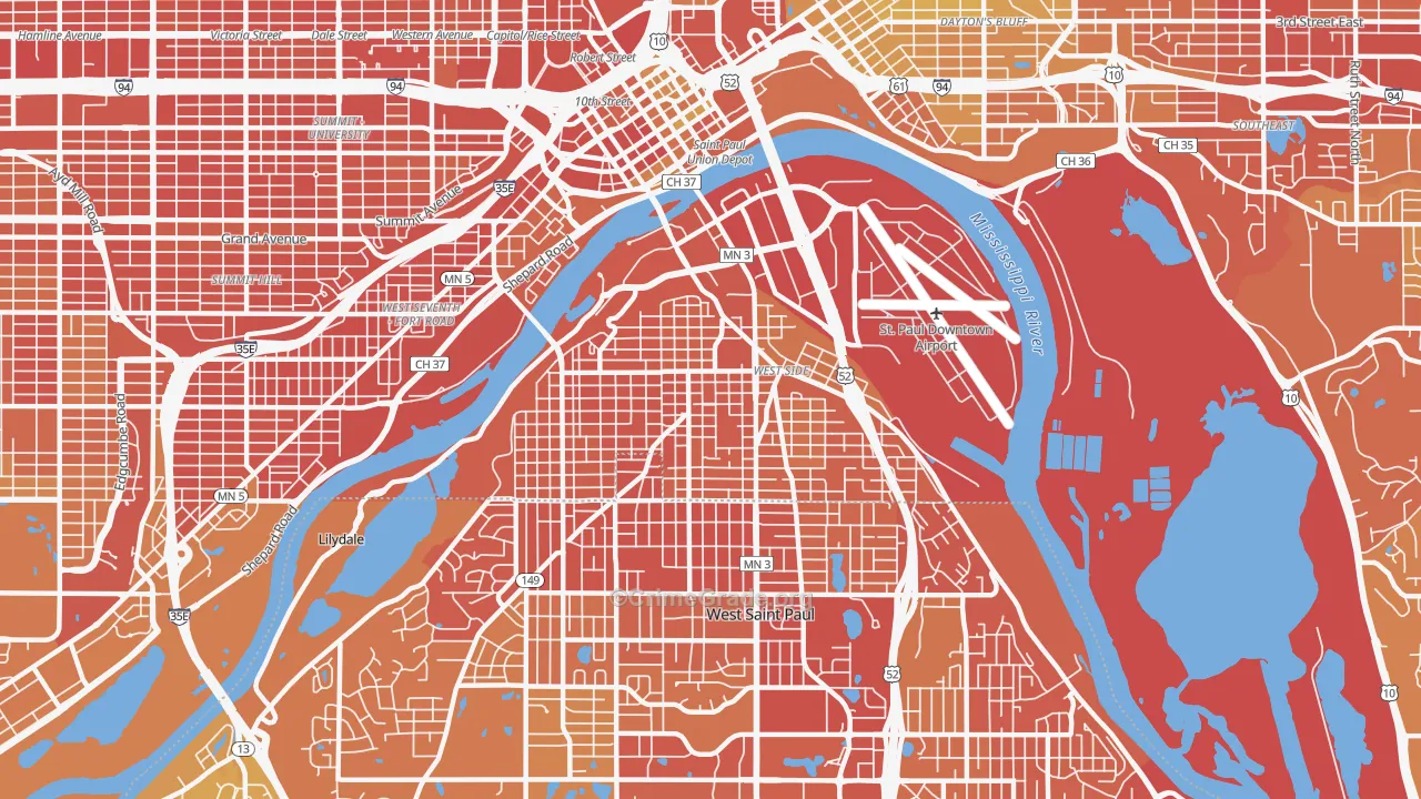 55107, MN Map of Drug-Related Crime Rates