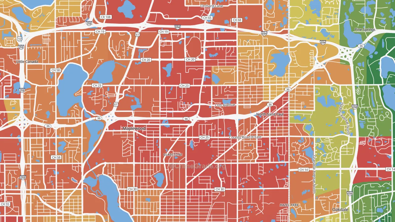 55109, MN Map of Drug-Related Crime Rates