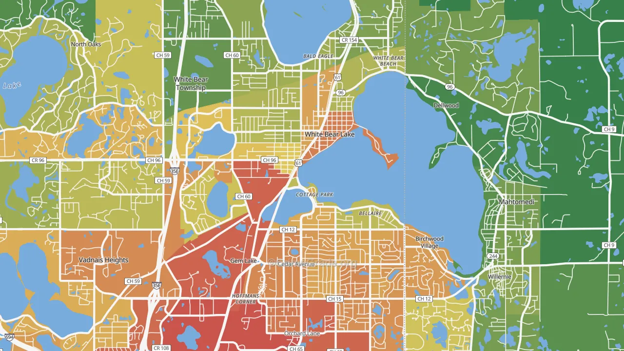 55110, MN Map of Drug-Related Crime Rates