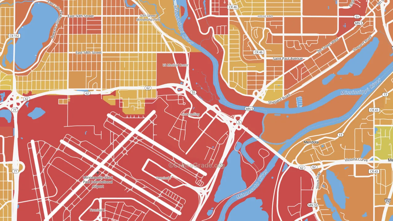 55111, MN Map of Drug-Related Crime Rates