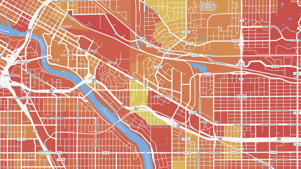 55114, MN Map of Drug-Related Crime Rates