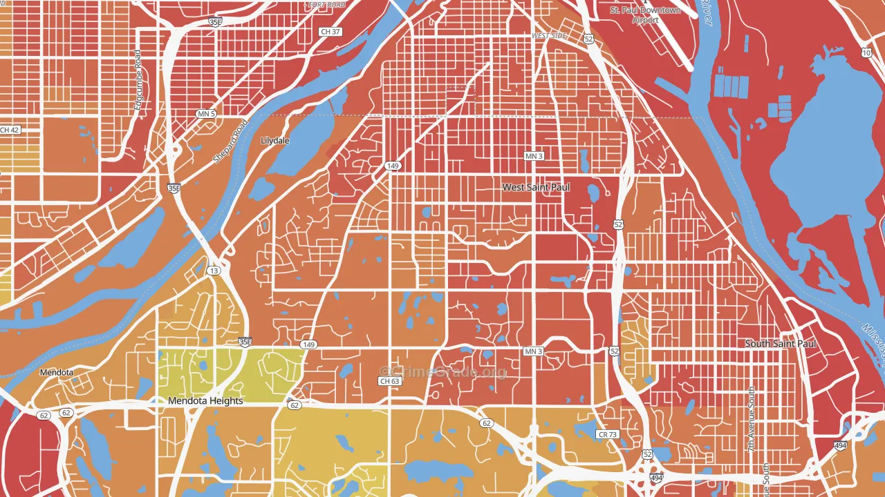 55118, MN Map of Drug-Related Crime Rates