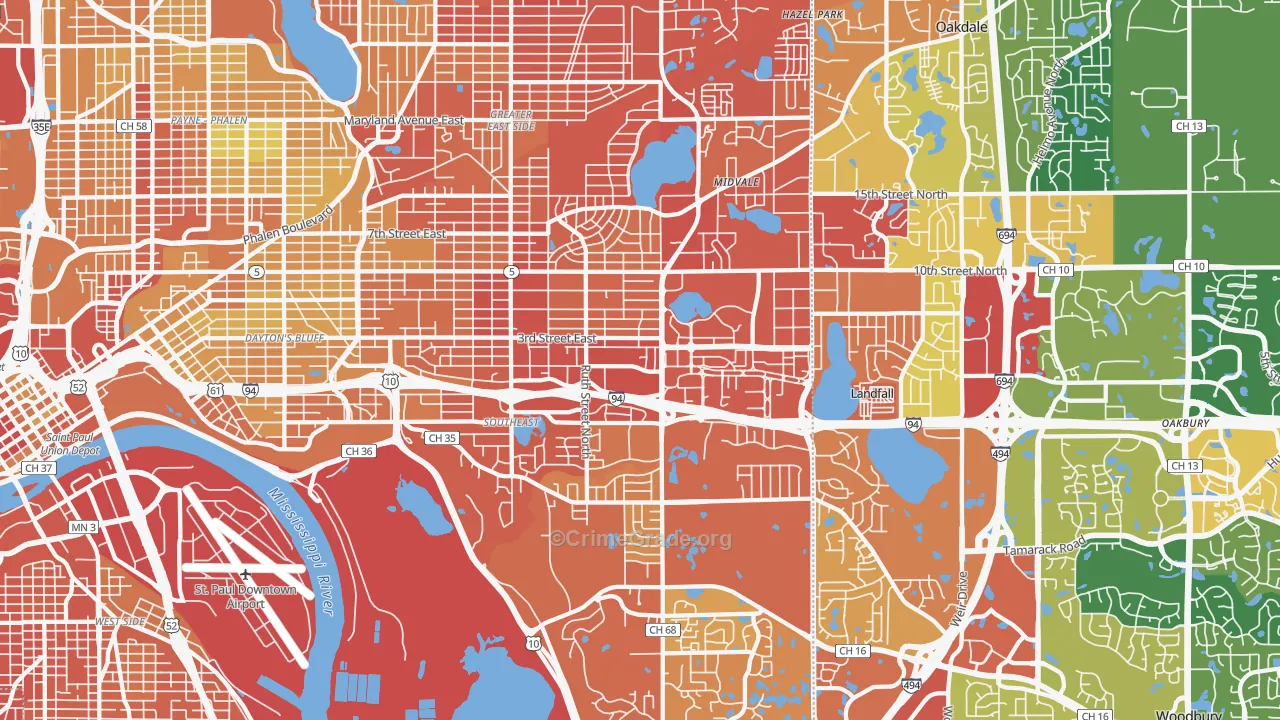 55119, MN Map of Drug-Related Crime Rates