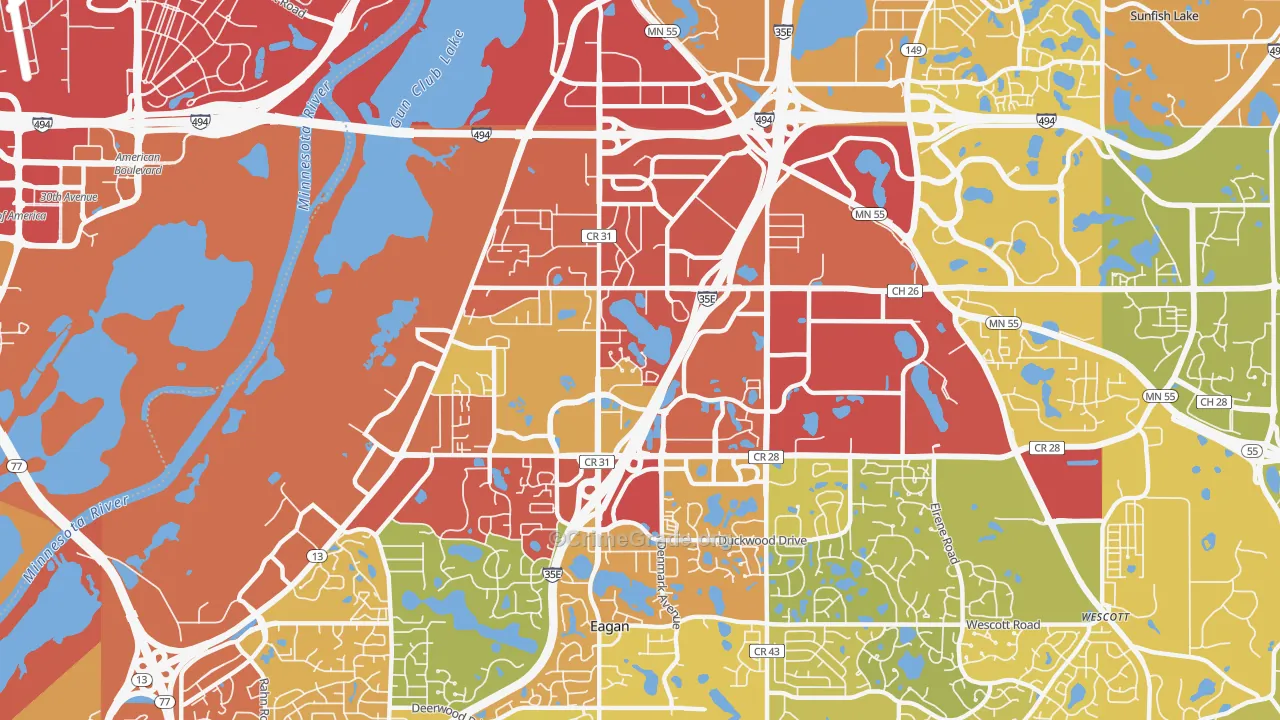 55121, MN Map of Drug-Related Crime Rates