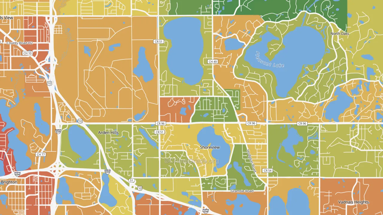55126, MN Map of Drug-Related Crime Rates