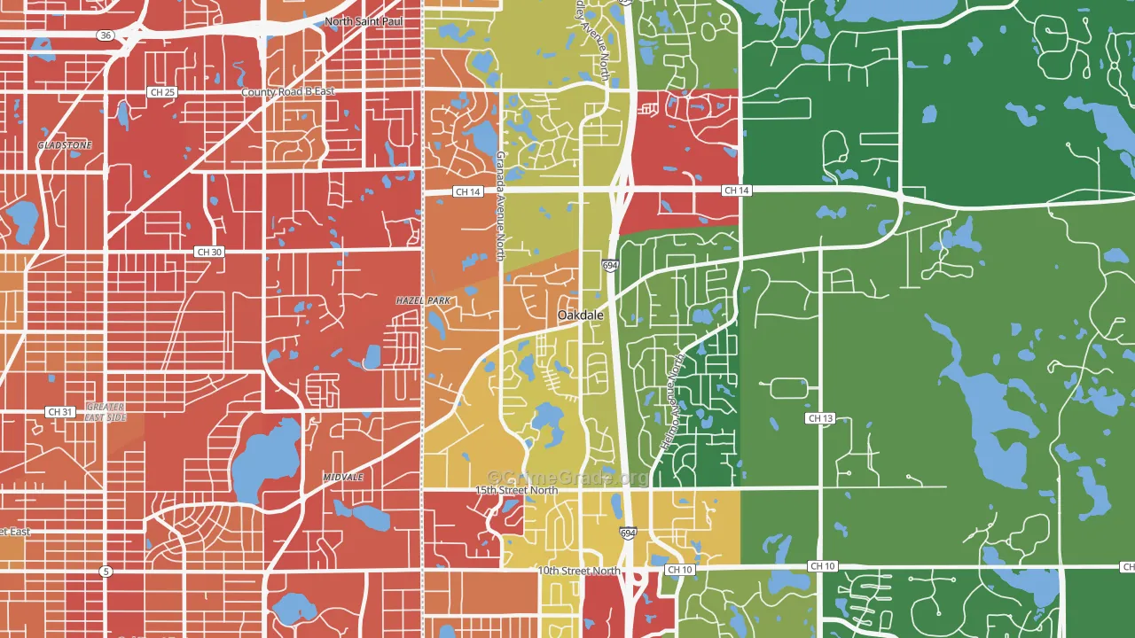 55128, MN Map of Drug-Related Crime Rates