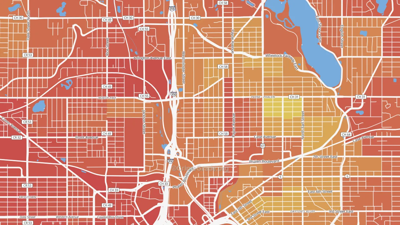 55130, MN Map of Drug-Related Crime Rates