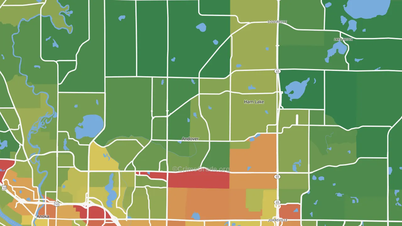 55304, MN Map of Drug-Related Crime Rates
