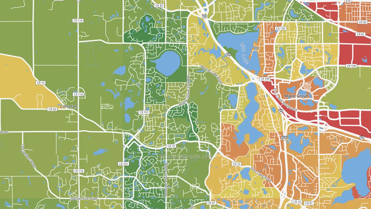 55311, MN Map of Drug-Related Crime Rates