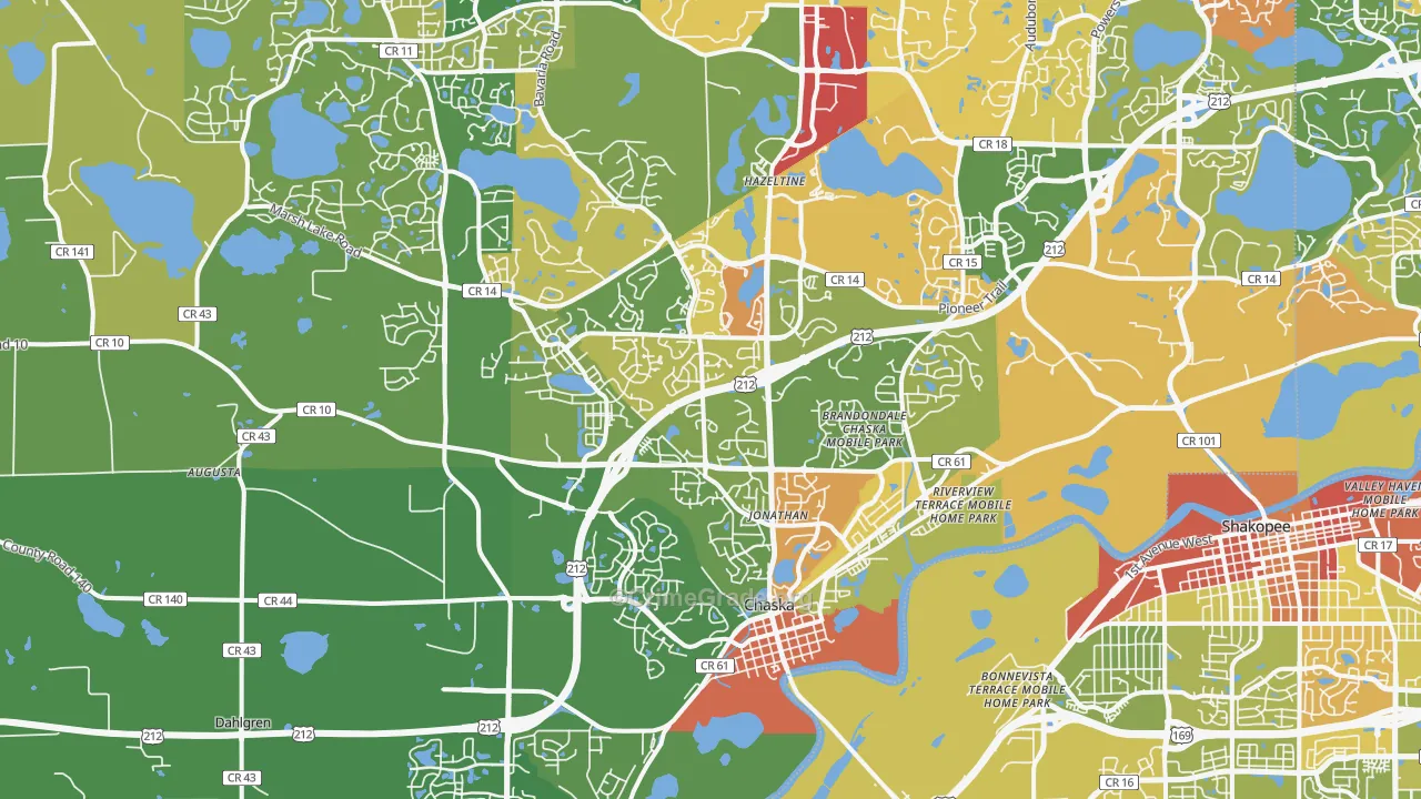 55318, MN Map of Drug-Related Crime Rates