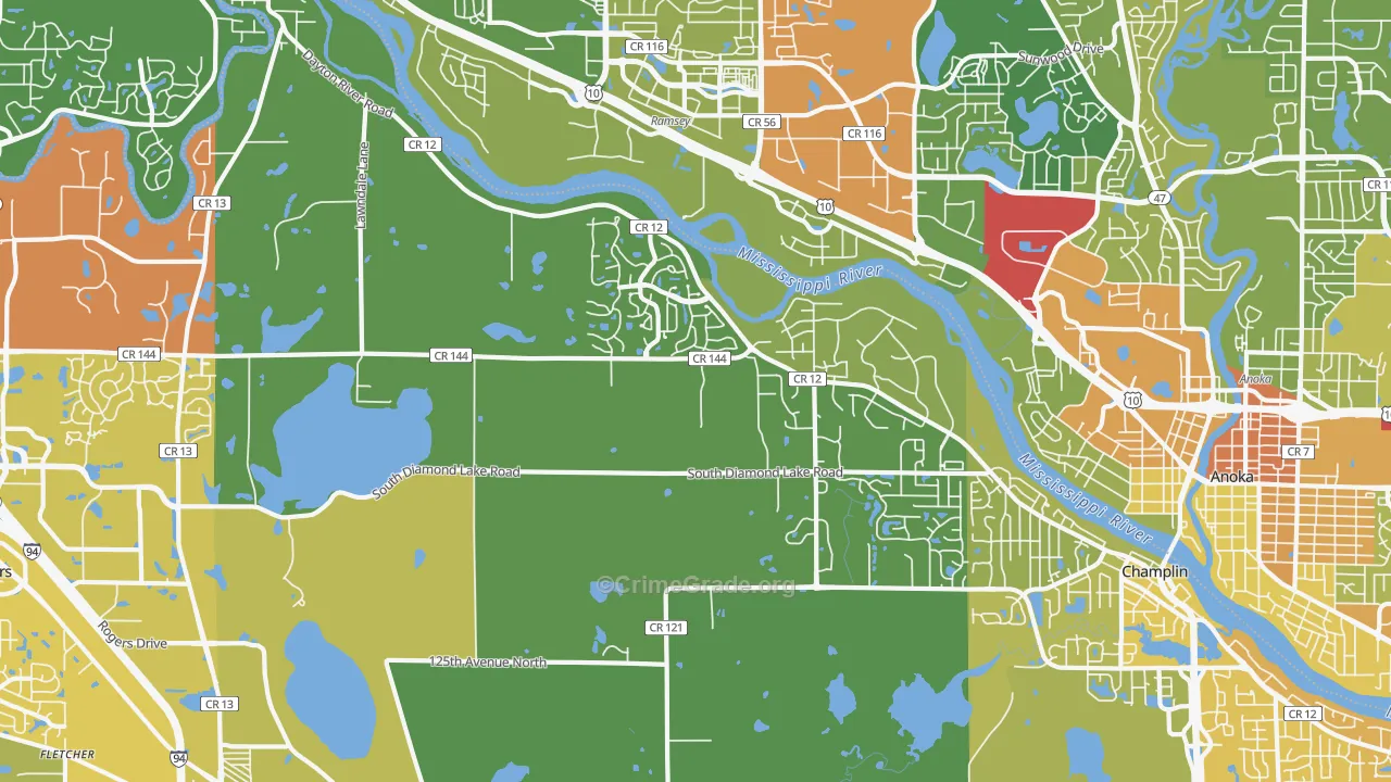 55327, MN Map of Drug-Related Crime Rates