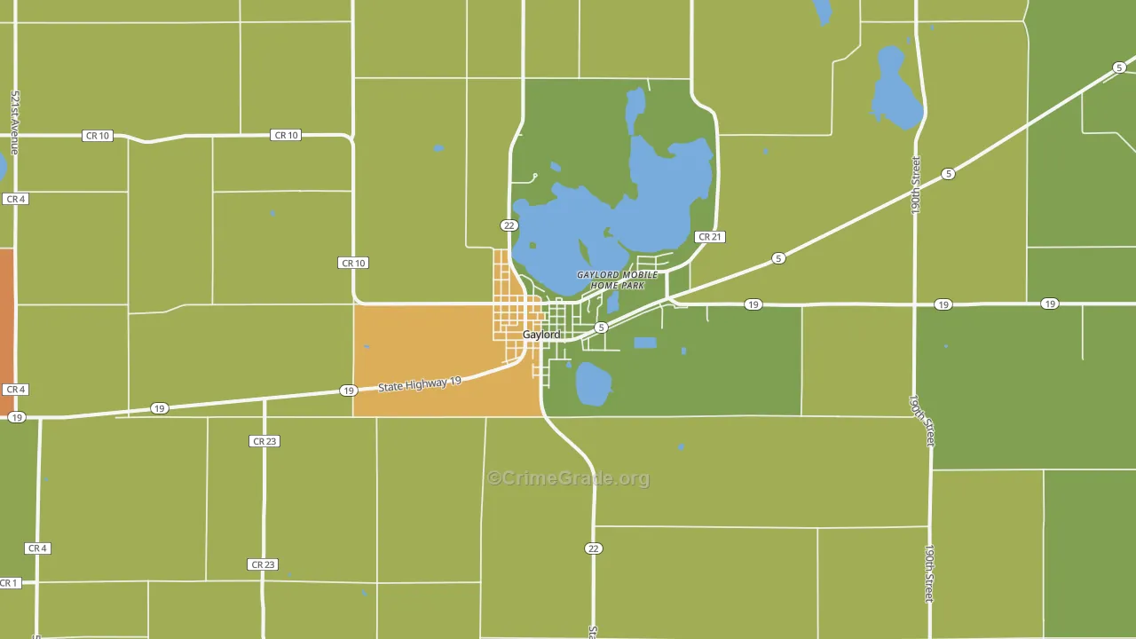 55334, MN Map of Drug-Related Crime Rates