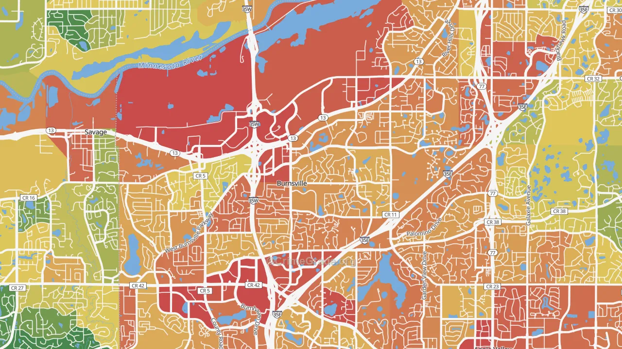 55337, MN Map of Drug-Related Crime Rates
