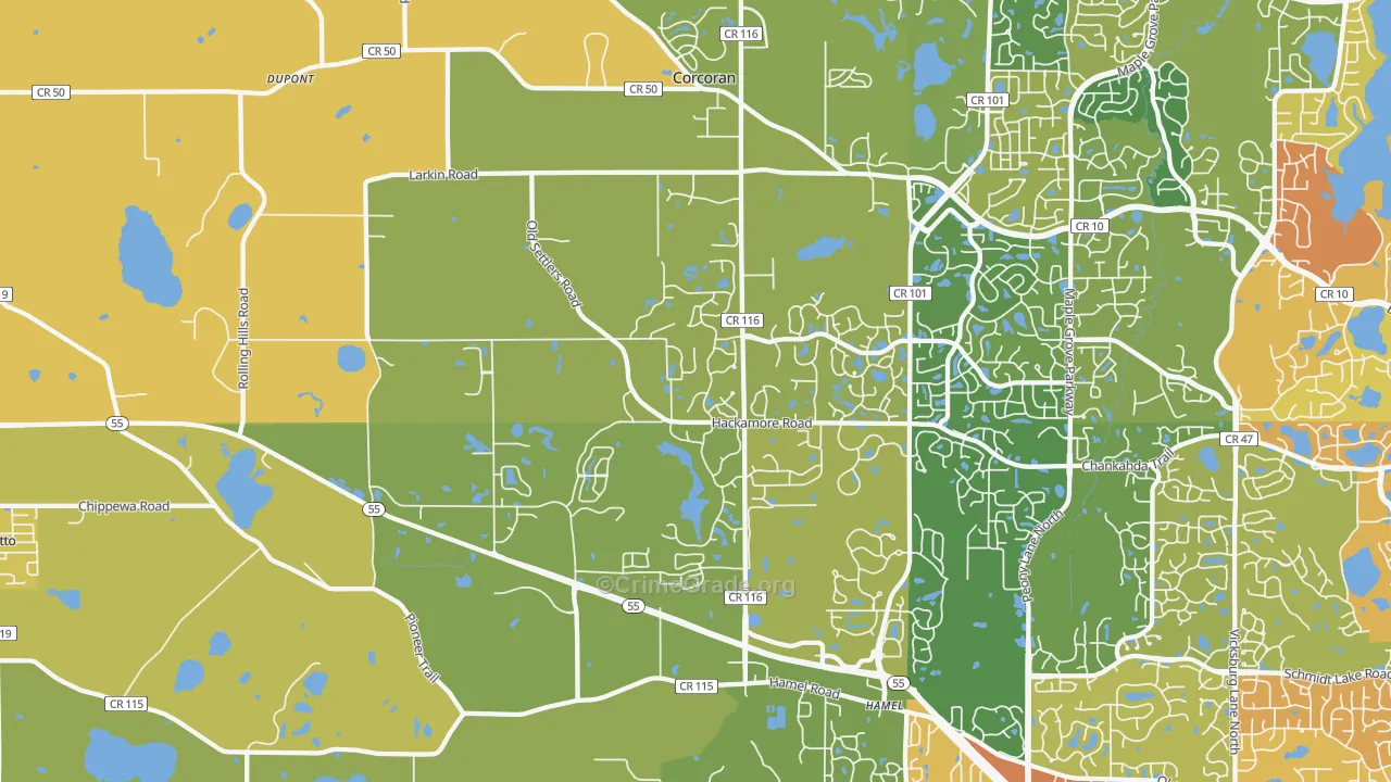 55340, MN Map of Drug-Related Crime Rates