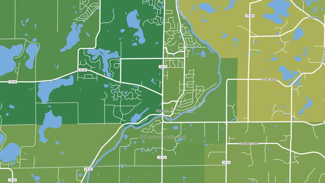 55341, MN Map of Drug-Related Crime Rates