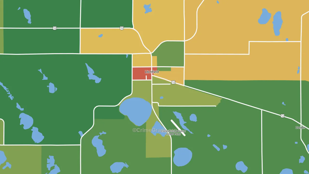 55355, MN Map of Drug-Related Crime Rates