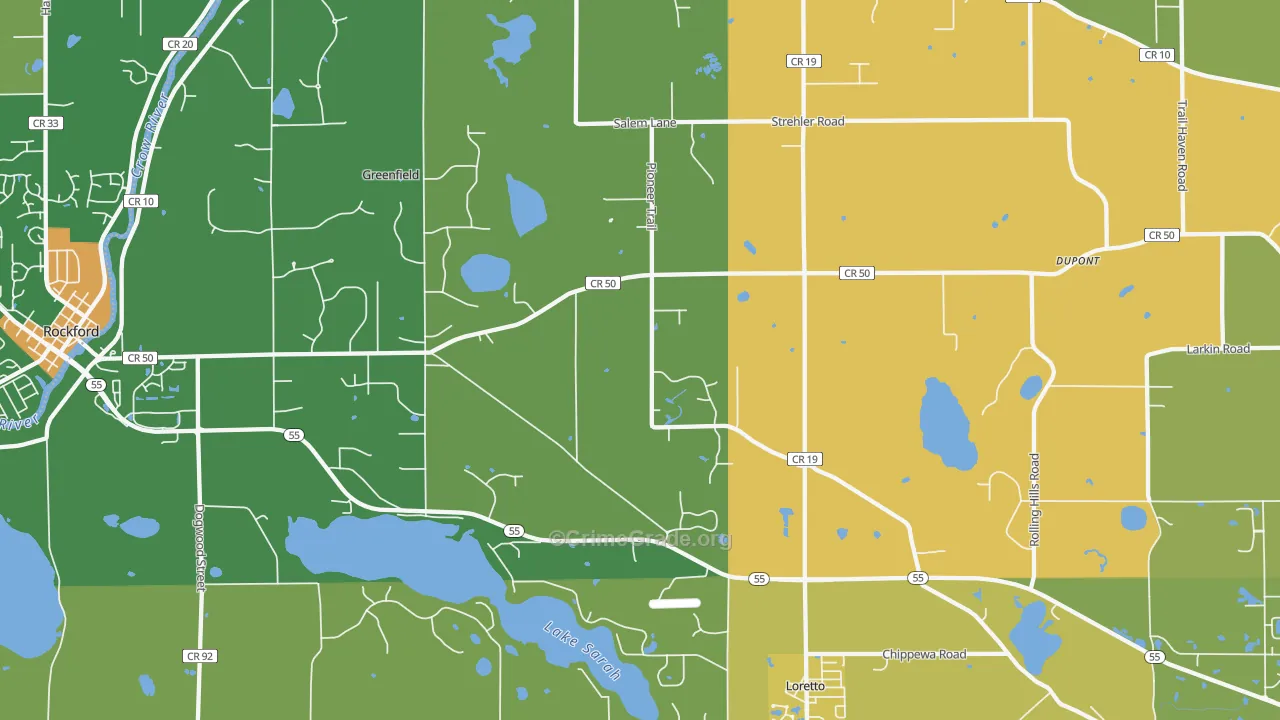 55357, MN Map of Drug-Related Crime Rates
