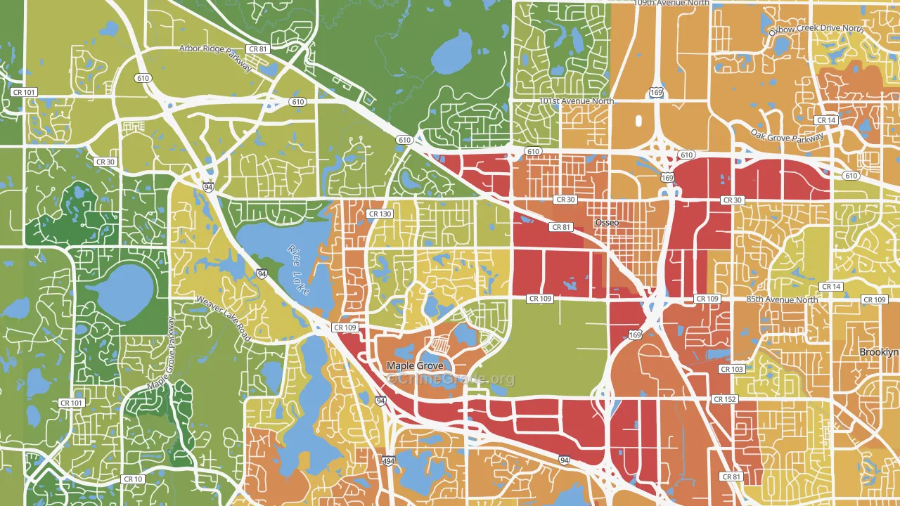 55369, MN Map of Drug-Related Crime Rates