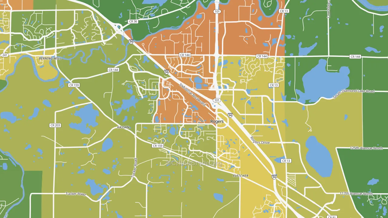 55374, MN Map of Drug-Related Crime Rates