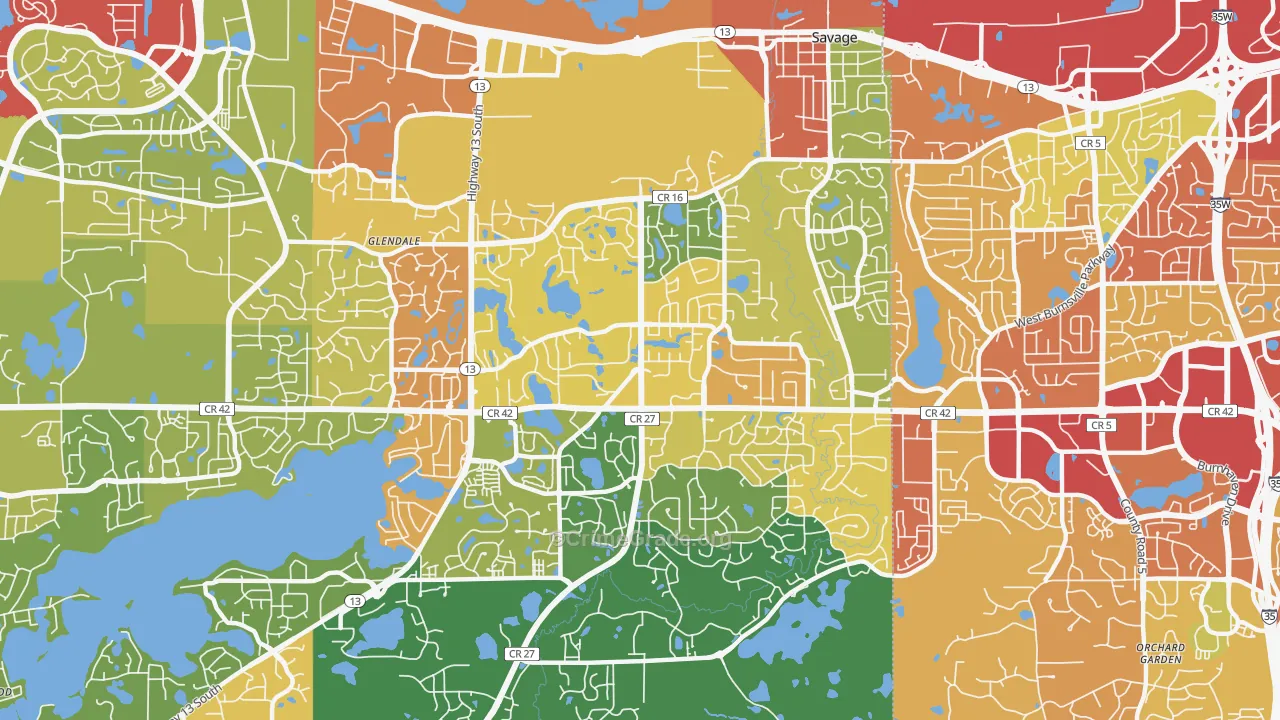 55378, MN Map of Drug-Related Crime Rates