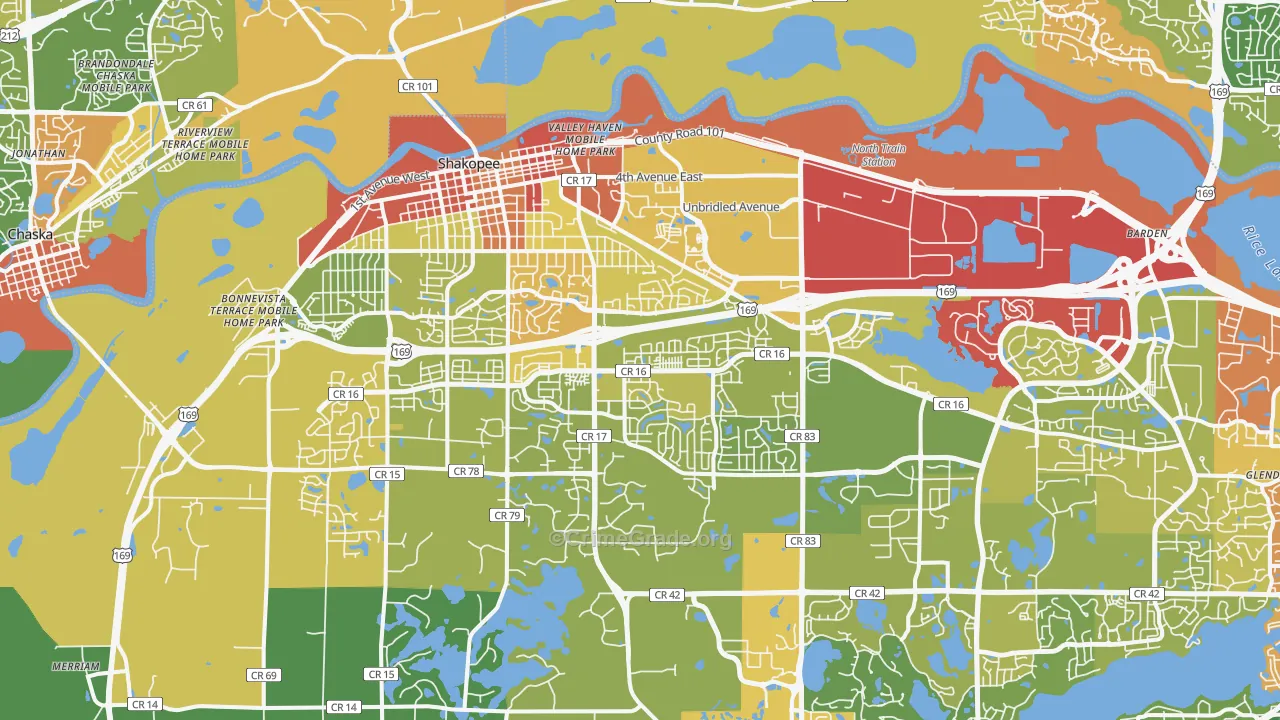 55379, MN Map of Drug-Related Crime Rates