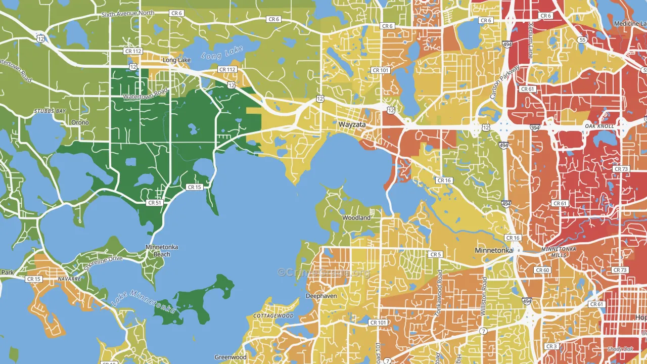 55391, MN Map of Drug-Related Crime Rates